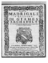 Primo Libro Di Madrigali(中古品) Il primo libro di madrigali a quatro voci by Jacques Arcadelt